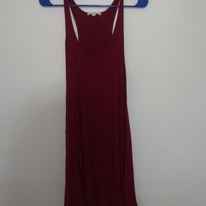 Burgundy tank top flowly dress